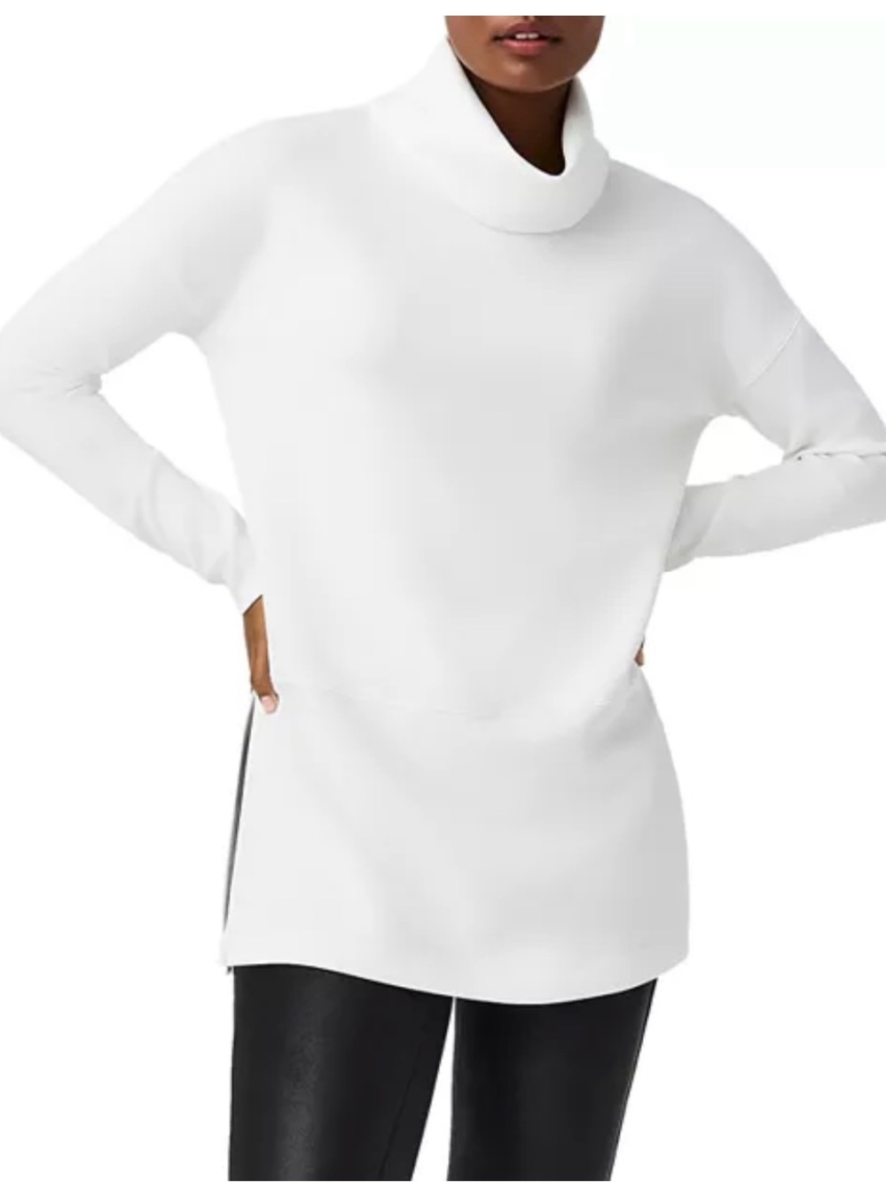 Spanx Air Essentials Turtleneck Tunic Women's Extra Small White Buttery Soft